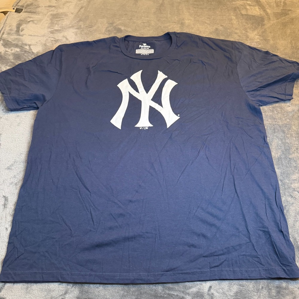 Fanatics New York Yankees MLB Navy Blue Shirt Mens 2XL Short Sleeve Graphic Tee